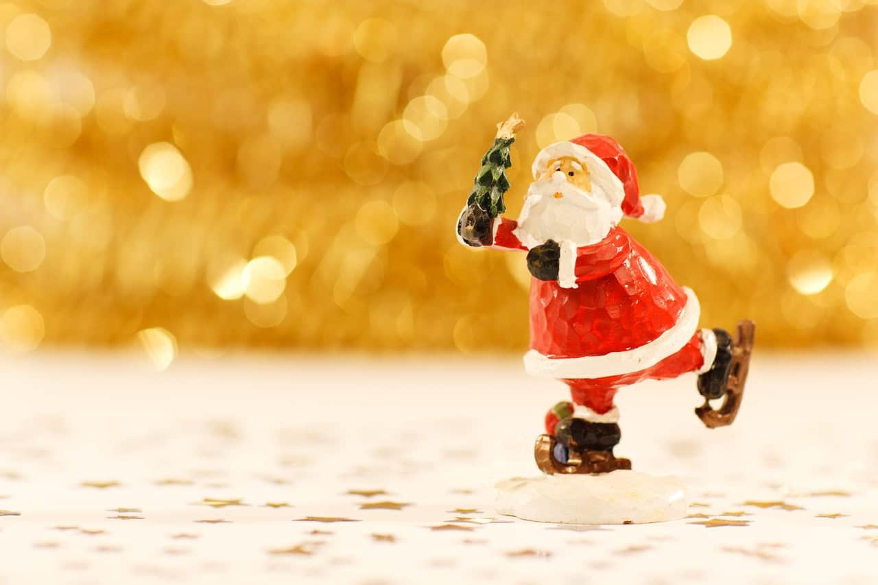 Santa skating Stock